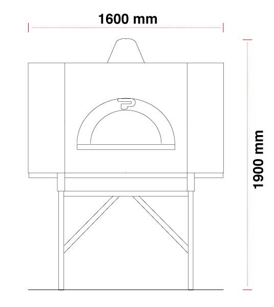 Holz Pizzaofen Pavesi RPM 120H | Backfläche statisch | 4 bis 5 Pizzen | B1600 x T1500 x H1900 mm